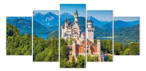 Quadro su tela Castello di Neuschwanstein - paesaggio del castello su sfondo montano