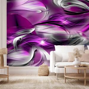 Carta da parati Mare agitato astratto - illusioni viola di onde