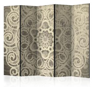 Paravento Canto della Delicatezza - mandala con ornamenti orientali in stile retrò