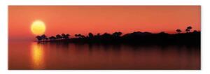 Quadro su tela Isola degli alberi - paesaggio del tramonto su un'isola tropicale