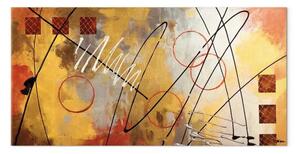 Quadro su tela Pensieri caldi - figure geometriche astratte dipinte a mano