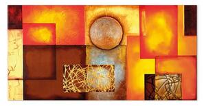 Quadro contemporaneo Luci cittadine II - astrazione dipinta a mano con figure