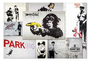 Quadro su tela Banksy: Fantasie di polizia