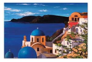 Quadro Bellissima Santorini - paesaggio estivo dipinto a mano