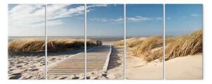 Quadro su tela Passeggiata al mare - paesaggio balneare con spiaggia e cielo pacifico