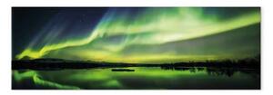 Quadro contemporaneo Cielo verde - aurora e mare sotto la notte