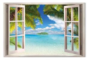 Quadro contemporaneo Finestra: vista mare