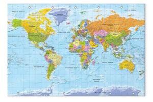 Quadro su tela Mappa del mondo: Orbis Terrarum (FR) - mappa in francese