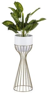 Vaso da fiori in metallo LOFT 56x20 cm oro/bianco
