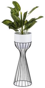 Vaso da fiori in metallo LOFT 56x20 cm nero/bianco