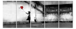 Quadro su tela Banksy: Mongolfiera in fuga
