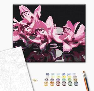 Quadro da dipingere Orchidea Rosa (sfondo nero)
