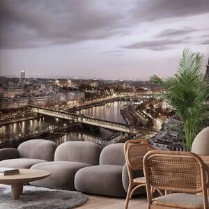 Carta da parati moderna Notte a Parigi - architettura con Torre Eiffel