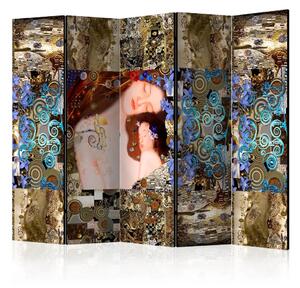 Paravento design Abbraccio Materno II - astratta rappresentazione di persone in stile Gustav Klimt