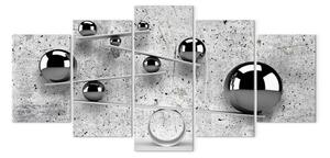 Quadro su tela Palle e cemento (5 pezzi) largo
