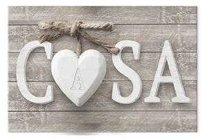 Quadro Casa largo - scritta con cuore in stile vintage