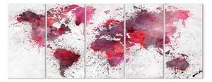Quadro moderno Mappa del sangue (5 pezzi) stretto