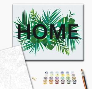Quadro con numeri Casa su foglie