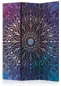 Paravento separè Centro blu - mandala orientale multicolore in stile Zen