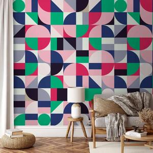 Carta da parati design Mosaico geometrico (colorato)