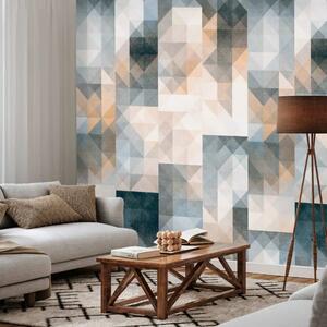 Carta da parati design Pixel (grigio-beige)