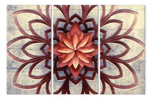Quadro su tela Mulino a vento (3 pezzi) - mandala astratta stile Zen su cemento