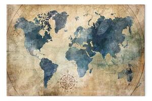 Quadro su tela Mappa retrò largo