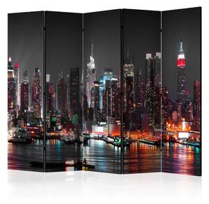 Paravento design Insonnia a New York II - architettura notturna di New York City