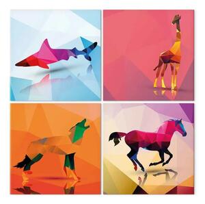 Quadro moderno Animali geometrici (4 pezzi)