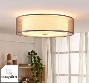 Lampada da soffitto Lindby Tobia, grigio, tessuto, Ø 50 cm, E27