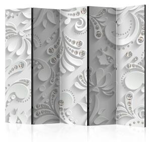 Paravento design Fiori cristallini II - disegni con cristalli su sfondo bianco
