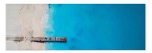 Quadro su tela Mare e molo blu stretto