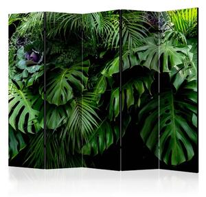 Paravento separè Foreste pluviali II - foglie tropicali in una giungla