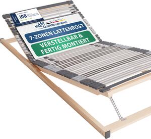 Materassi di qualità AM | Rete a doghe ergonomica a 7 zone | 100x190 cm | consegnata completamente assemblata | regolabile | 44 doghe in legno di molle | rete a doghe | 100x190