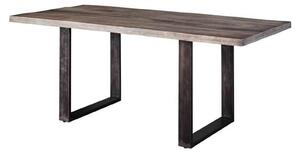 MASSIVMOEBEL24 | tavolo da pranzo in legno di Mango 170x90x76 grigio scuro laccato HEAVY INDUSTRY #100