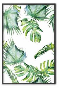 Poster: Clima della giungla - composizione verde tropicale con motivo botanico