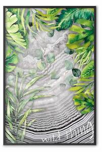 Poster: Cosa selvaggia - composizione botanica con foglie tropicali e scritta