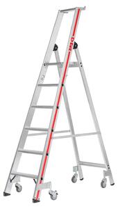 Scala a pioli Hymer con piattaforma e rotelle, 5 gradini
