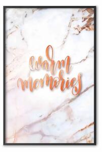 Poster: Ricordi caldi - scritta arancione in inglese su sfondo marmoreo