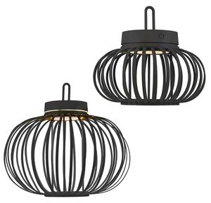 Set da 2 lampade a sospensione/da tavolo a LED ricaricabili, dimmer touch, diametro 25/36 cm