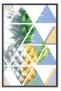 Poster: Ananas geometrico - composizione astratta con frutto tropicale