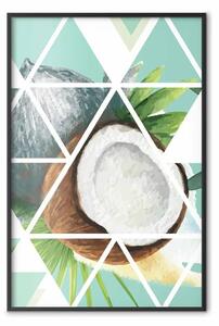 Poster: Cocco - composizione geometrica astratta con frutto tropicale