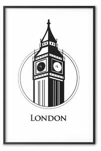 Poster: Londra - Big Ben e scritta in inglese