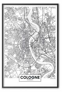 Poster: Mappa di Colonia - mappa della città tedesca