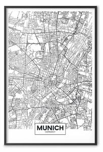 Poster: Mappa di Monaco - mappa della città tedesca
