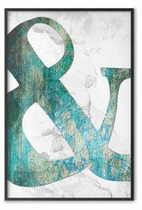 Poster: Etka - tipografia con texture non uniforme su sfondo chiaro di pietra
