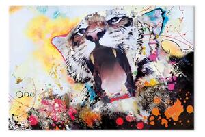 Quadro Ruggito Pop Art della Natura - animale in esplosione di colori