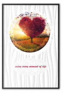 Poster: Vivi ogni momento - albero a forma di cuore