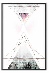 Poster: Astrazione geometrica - composizione moderna con triangoli dorati
