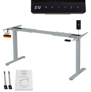 Struttura per scrivania regolabile in altezza Albatros con azionamento elettrico | LIFT S5 Argento | Struttura, gambe e piedini in metallo | Display | Portata massima 120 kg